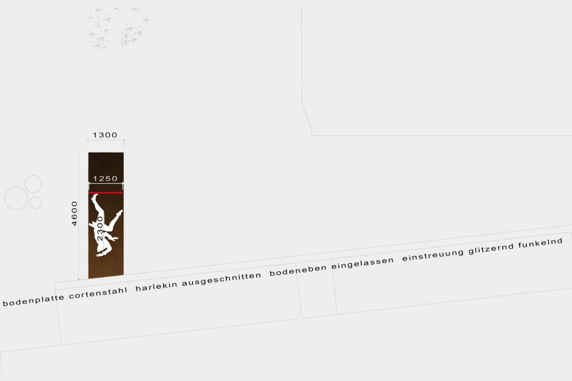 Kuenstlerischer Wettbewerb Harlekinsfigur Villach